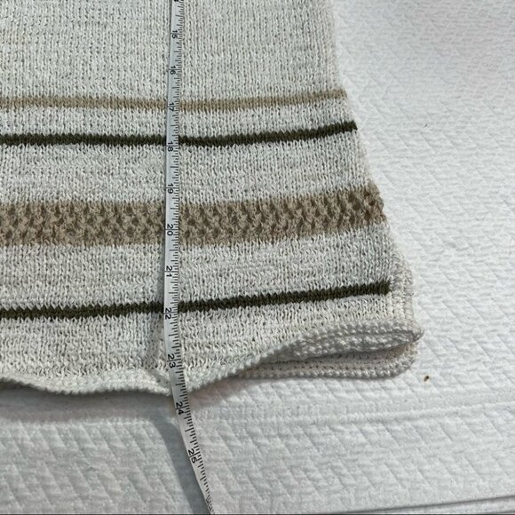 vintage 90's Nomi🎀Cotton Blend Beige Boho Sweater Tie Neckline Size M - Picture 8 of 8